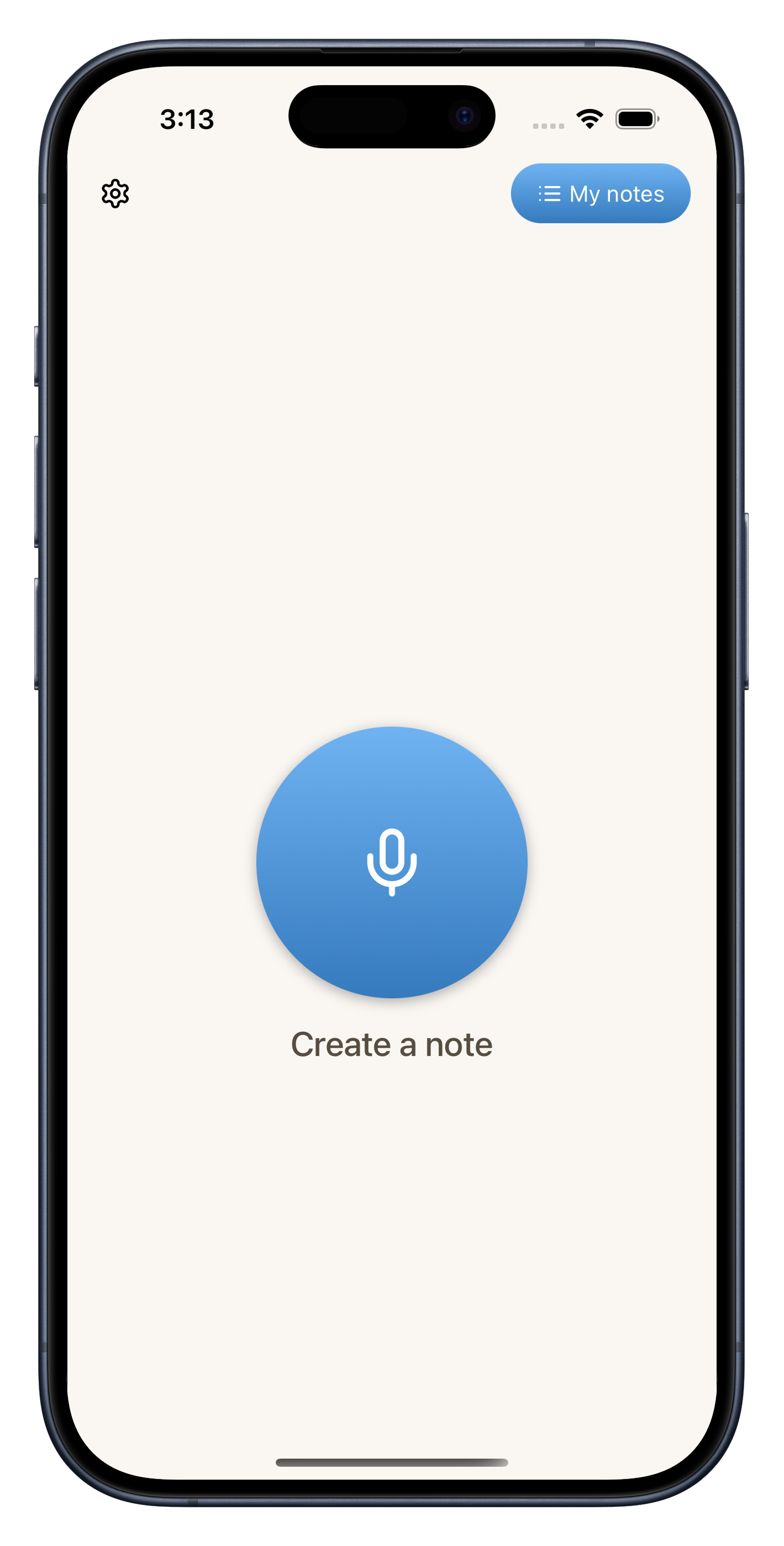 Screenshot of plain note feature